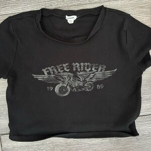 garage graphic baby tee